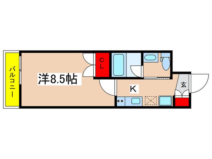 プライムアーバン新百合ヶ丘(1K/4階)の間取り写真