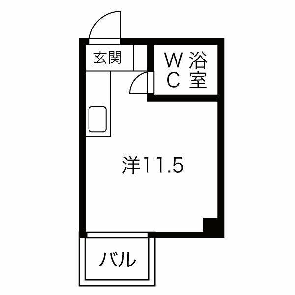メゾンミエール(ワンルーム/4階)の間取り写真