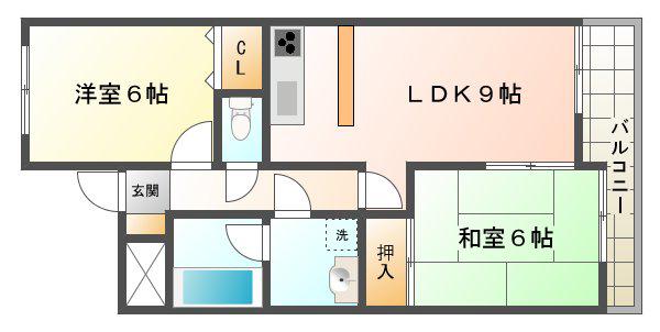 グリーンパレス塩屋(2LDK/1階)の間取り写真