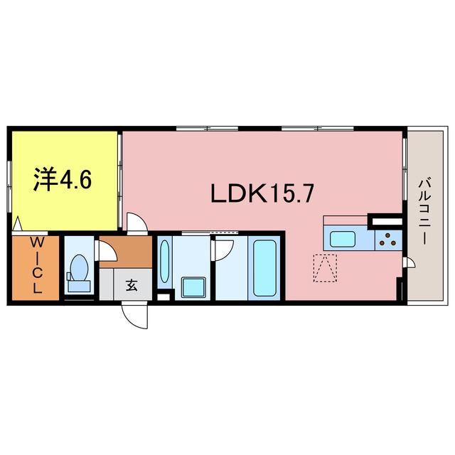 アムール・シェモア(1LDK/1階)の間取り写真