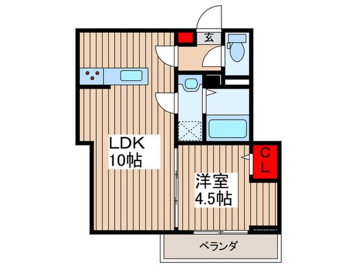 グラナーデ南田中(1LDK/3階)の間取り写真