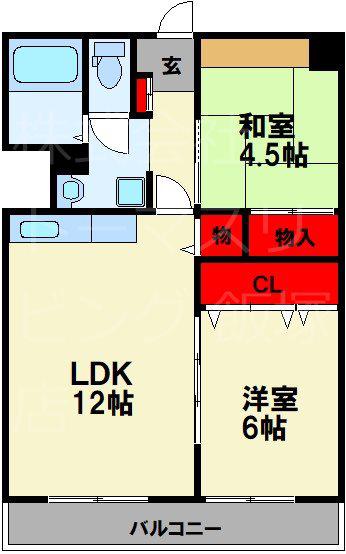第一高見ビル(2LDK/2階)の間取り写真