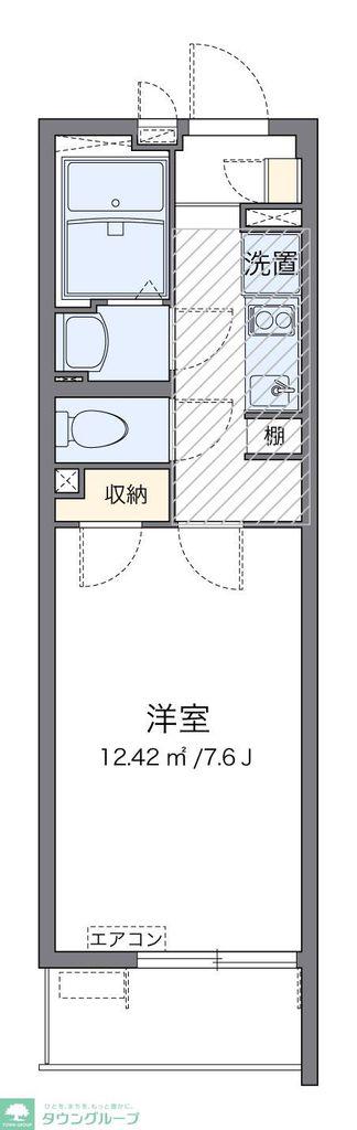 クレイノドエル 大久保B(1K/2階)の間取り写真