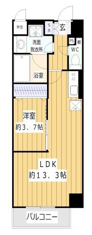 サルナート海老江(1LDK/3階)の間取り写真
