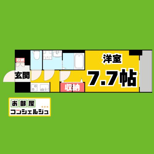 S-RESIDENCE庄内通駅前CURERE FR・家具家(1K/12階)の間取り写真
