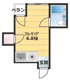 コーポアイ(ワンルーム/2階)の間取り写真