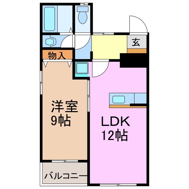 新宿ビル(1LDK/3階)の間取り写真