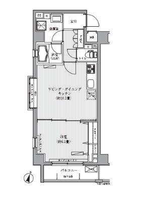 メゾンカルム西新宿(1LDK/5階)の間取り写真