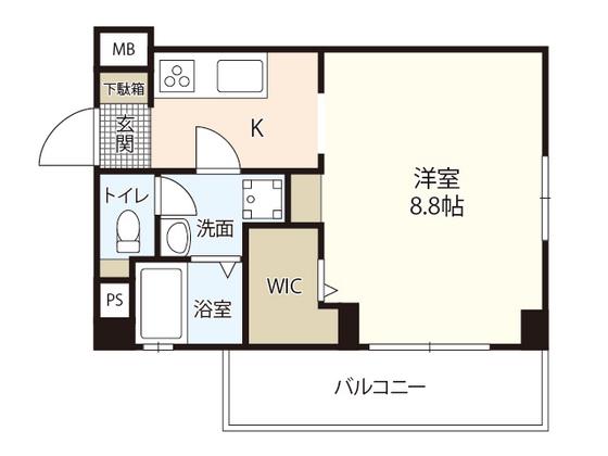 LE DOME東蟹屋(1K/3階)の間取り写真