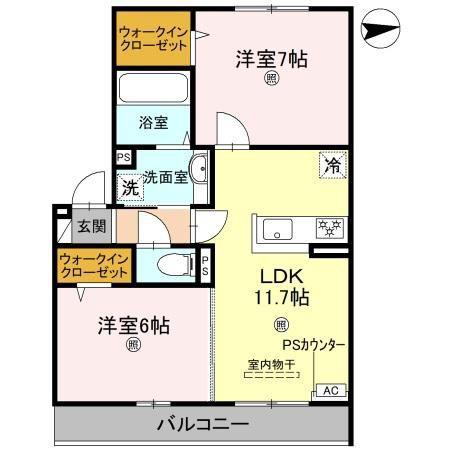 SINCERITE(2LDK/3階)の間取り写真