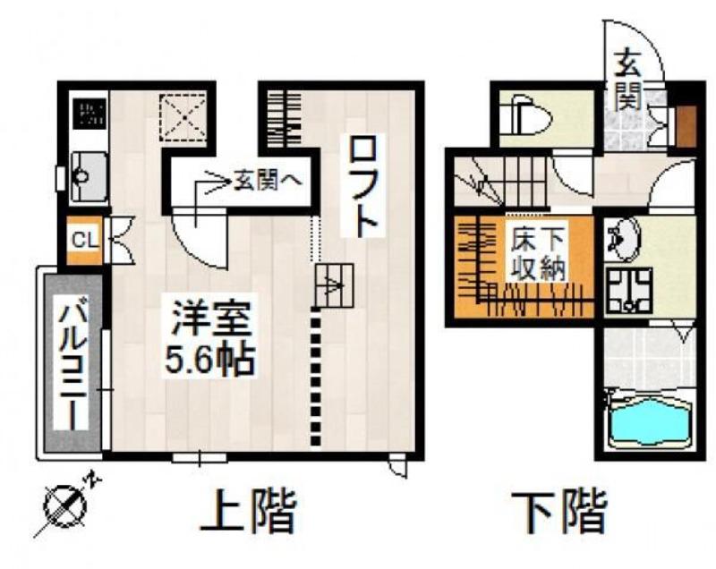 CB大宮ユニオン(1K/2階)の間取り写真