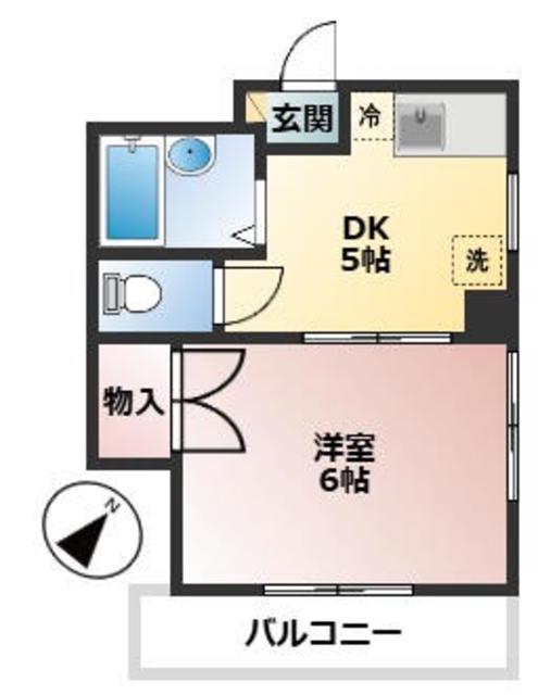 井上ビル(1DK/3階)の間取り写真