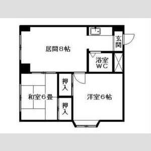 クィーン南5条(2LDK/2階)の間取り写真