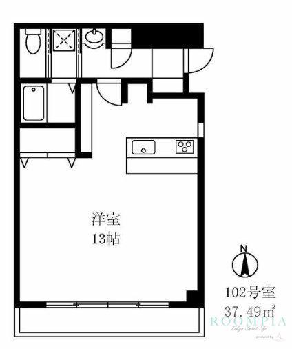 ハピネス三宿(ワンルーム/1階)の間取り写真
