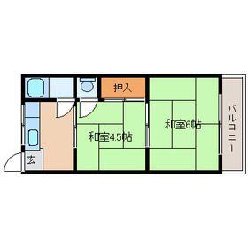光マンション(2K/4階)の間取り写真