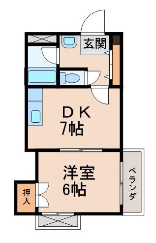 グランメール畑屋敷(1DK/8階)の間取り写真