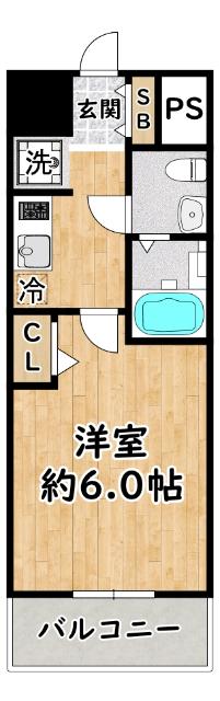エグゼ大阪ノースゲート(1K/1階)の間取り写真