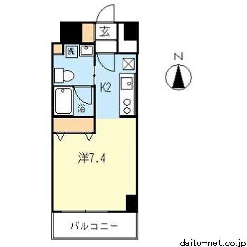 BECK住吉(1K/5階)の間取り写真