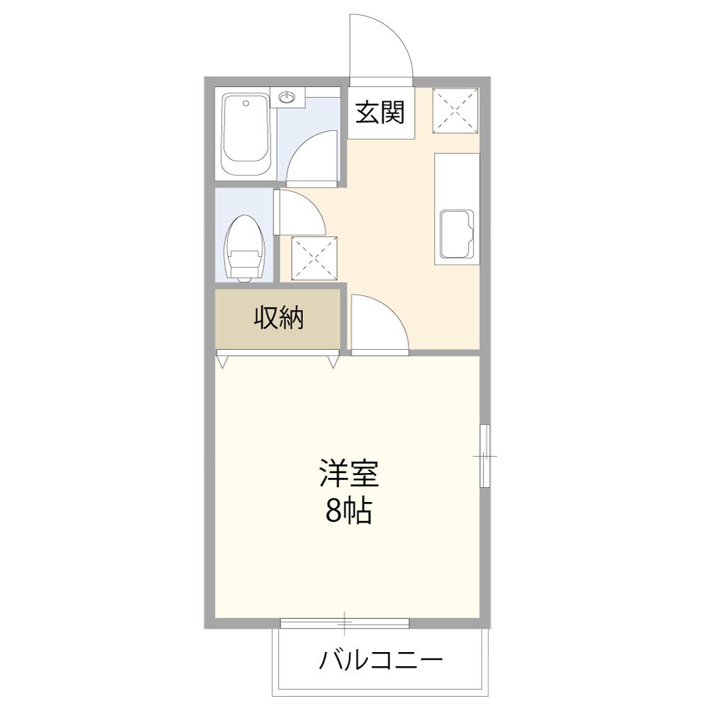 リブレ長坂 2号棟(1K/1階)の間取り写真