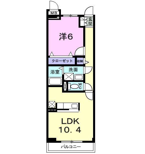 サニーブローテ住吉I(1LDK/3階)の間取り写真
