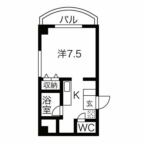 グリーンパーク新瑞(1K/5階)の間取り写真
