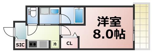 セイワパレス深江橋駅前(1K/6階)の間取り写真
