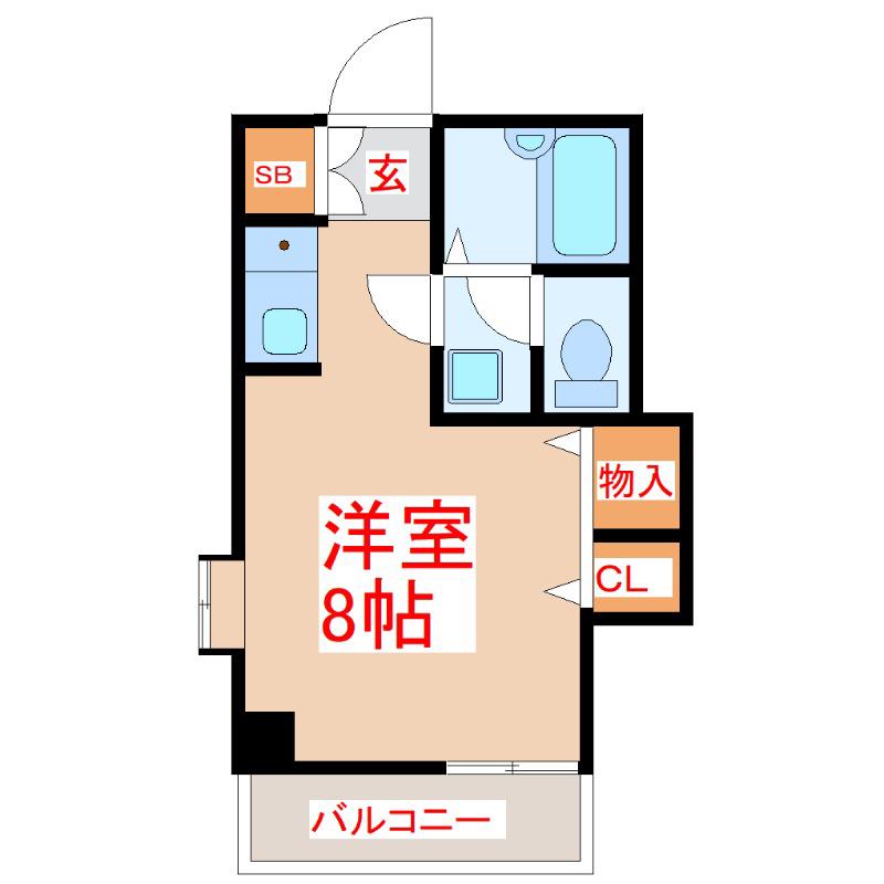 コーヨービル(ワンルーム/2階)の間取り写真
