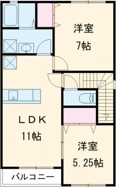 グランシャリオ(2LDK/2階)の間取り写真