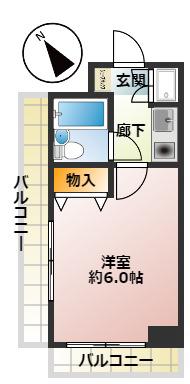 プラネット(1K/7階)の間取り写真