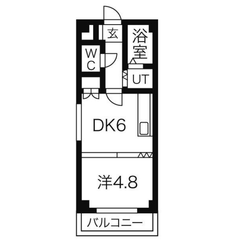 OMレジデンス宮の森(1DK/3階)の間取り写真