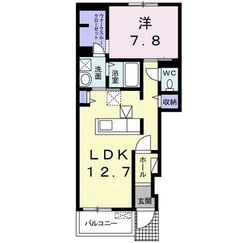 スプリング コートI(1LDK/1階)の間取り写真