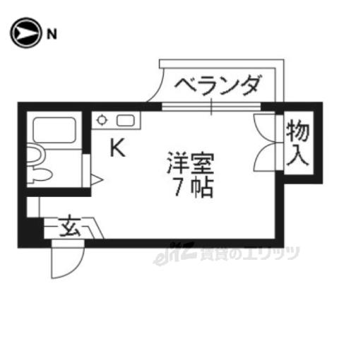 ジョイフルくずは1(ワンルーム/4階)の間取り写真