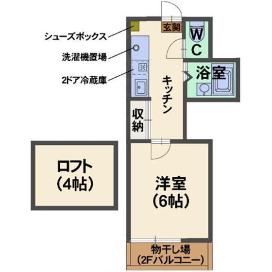 ラルグス(1K/2階)の間取り写真