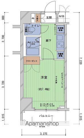メインステージ神田駅前(1K/8階)の間取り写真