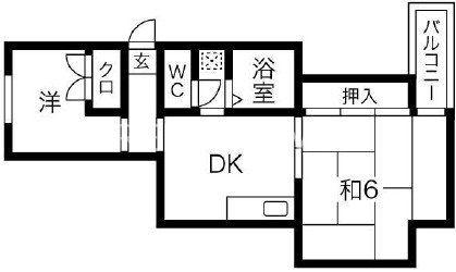 ソーシャル山本(2DK/2階)の間取り写真