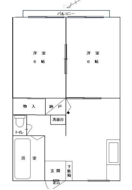 サンハイツ小川 A(2DK/1階)の間取り写真