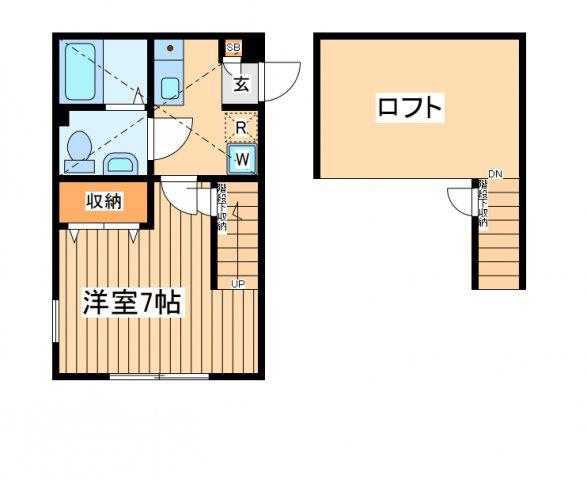シティハイツ東林間A号棟(1K/2階)の間取り写真