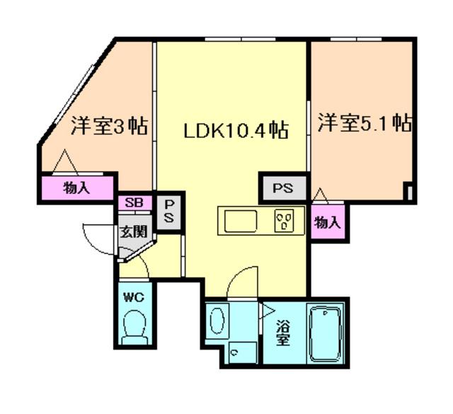 SHA MAISON H(2LDK/1階)の間取り写真