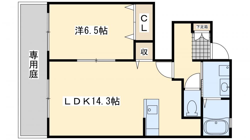 ドルチェII番館(1LDK/1階)の間取り写真