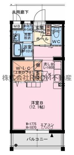 BEIL(ワンルーム/3階)の間取り写真