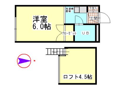 ハイツセブン(1K/1階)の間取り写真