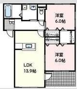 NEW STAGE(2LDK/1階)の間取り写真