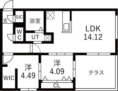GA-N3W30 MS(2LDK/1階)の間取り写真