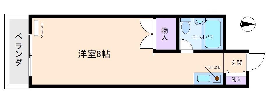 シャレール長居(ワンルーム/3階)の間取り写真