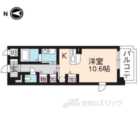 モンティセリ(1K/5階)の間取り写真