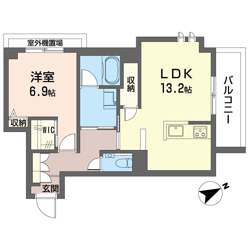 ベルカント(1LDK/3階)の間取り写真