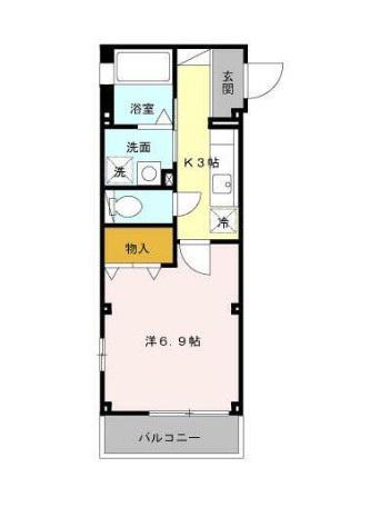 ソレーユII(1K/2階)の間取り写真