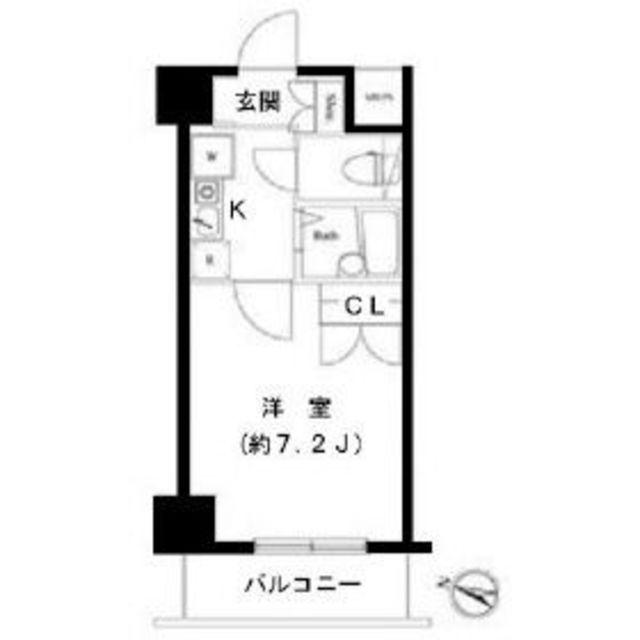 ヴェルト杉並サウスヒル(1K/4階)の間取り写真