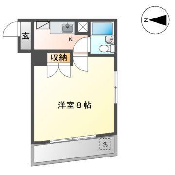 ハウザー金山(1K/3階)の間取り写真
