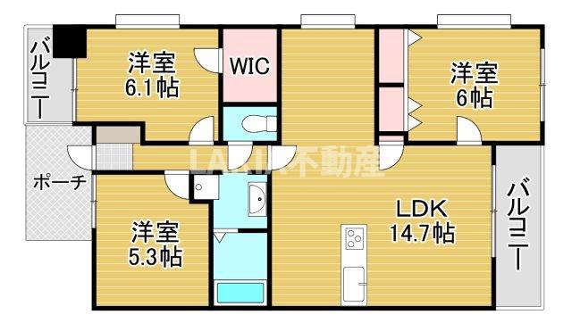 エステムコート都島キャトルプランシュ(2LDK/7階)の間取り写真